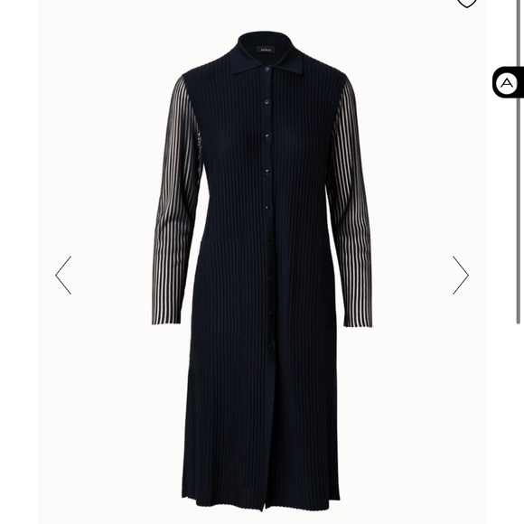 AKRIS silk structured lines knit coat / long cardigan -NEW W/TAGS.CURRENT SEASON - Picture 2 of 11